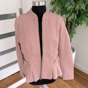 Baccini Faux Leather Pink Moto Jacket- Medium